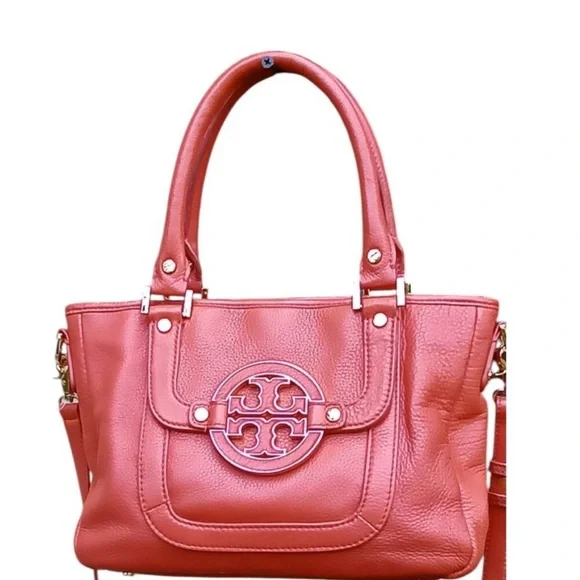 Tory Burch Amanda Classic Hobo – Red Pebbled Leather - Picture 11 of 16